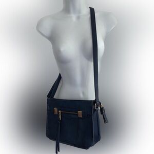 URBAN EXPRESSIONS Navy Blue Vegan Certified Handbag Purse EUC